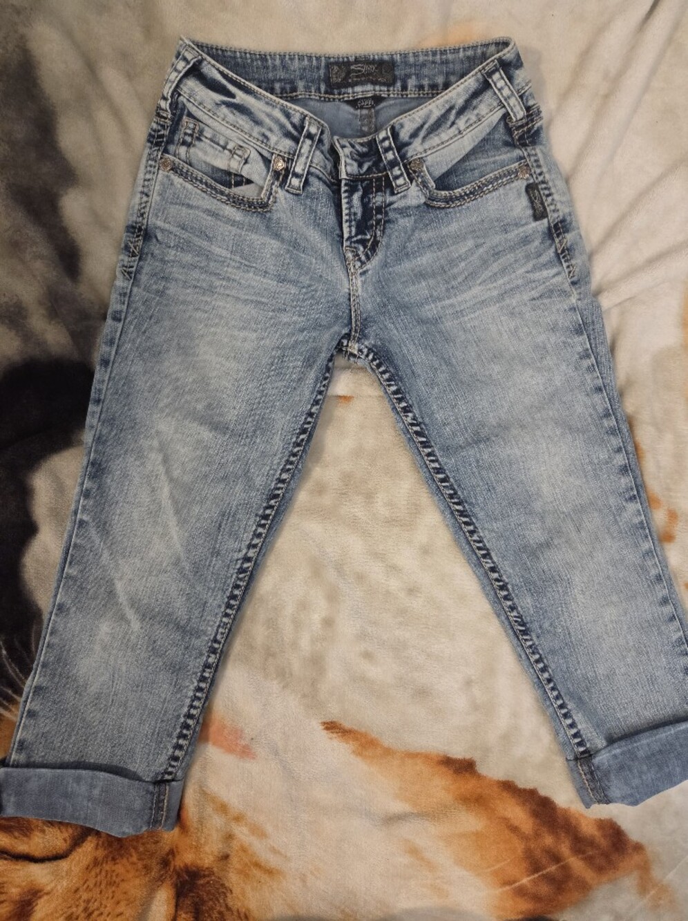 Silver Jeans Light Wash Skinny Women's Denim Capri